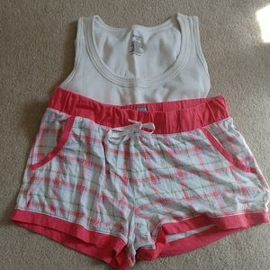Jane & bleeker sleep shorts and white tank